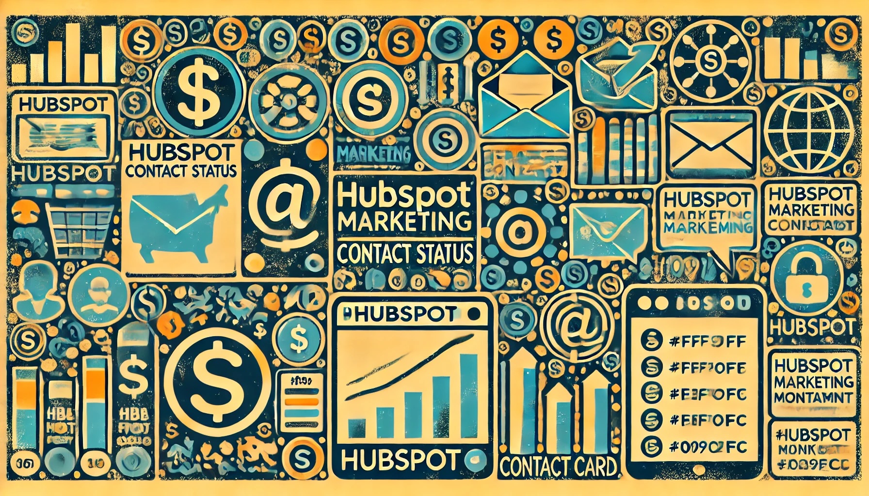 Collage of images related to HubSpot marketing contacts