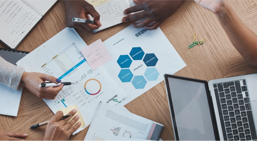 Team reviewing action plan after completing a website performance audit