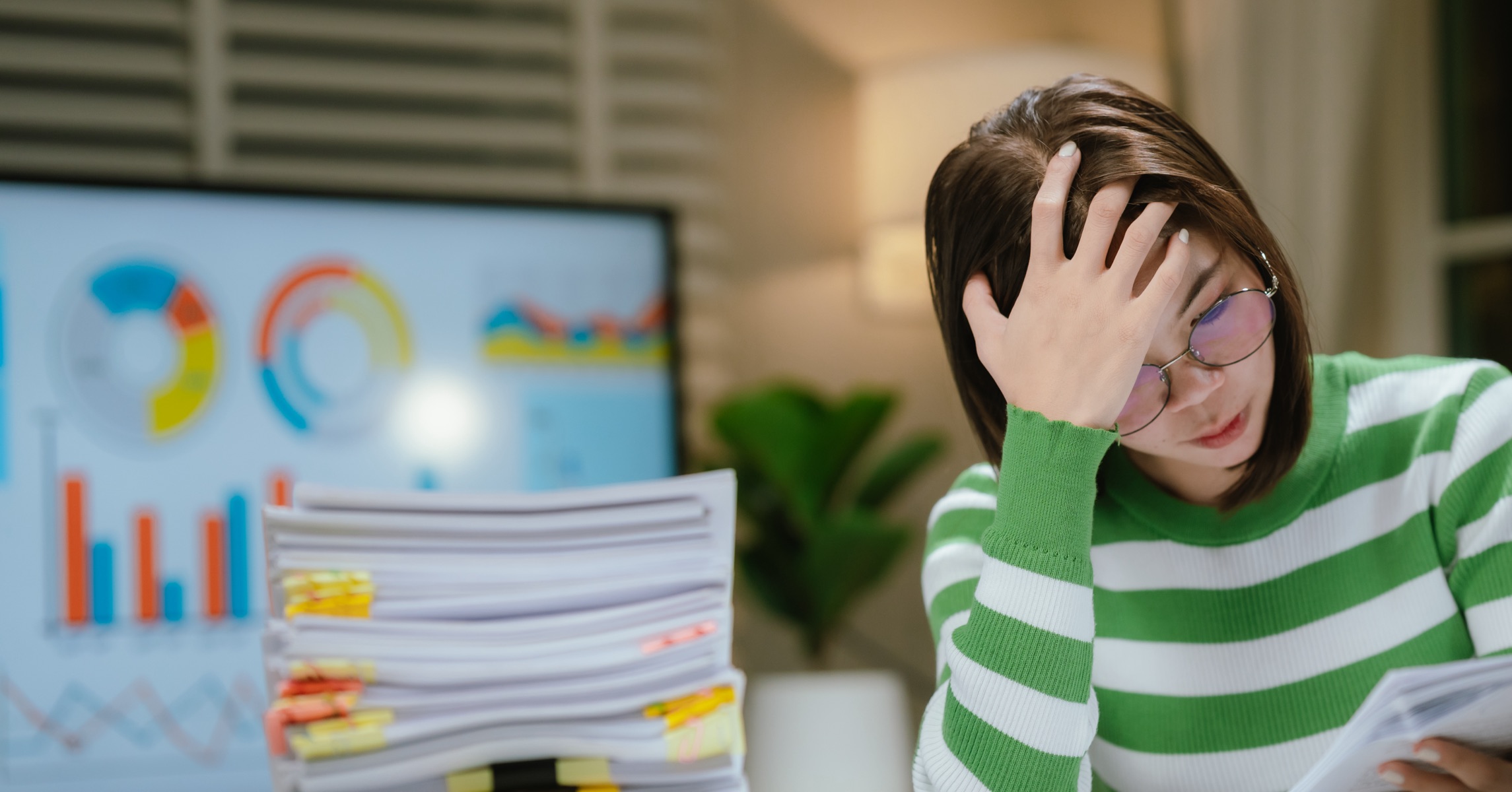 Business owner reviewing poor website performance metrics